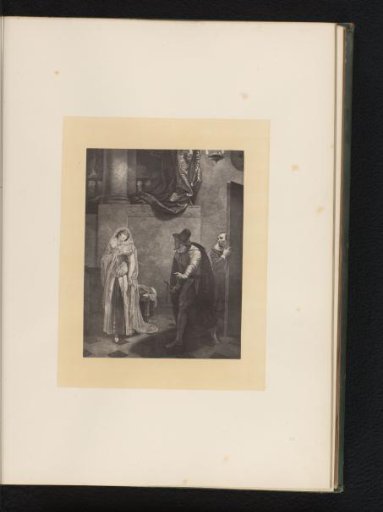 Reproduction of an engraving after a painting of a scene from The Merchant of Venice