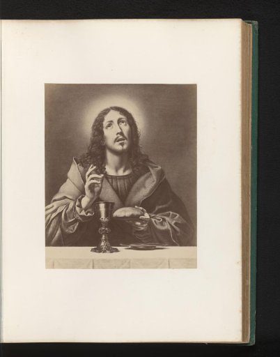 Photographic reproduction of the painting Christ Blessing the Bread and Wine by Carlo Dolci