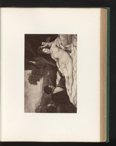 Photographic reproduction of the painting Venus with Amor and a Lute Player by Titian