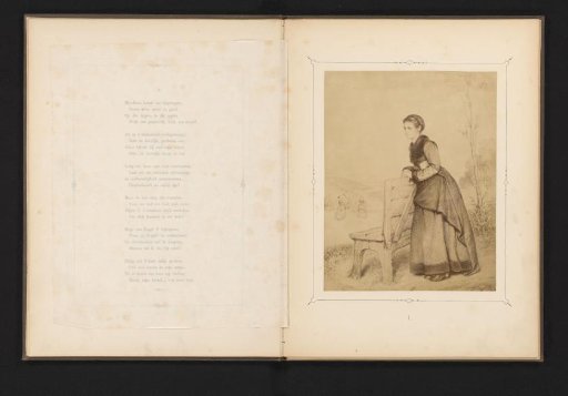 Photographic reproduction of a drawing of a young woman by Johannes Christiaan d'Arnaud Gerkens