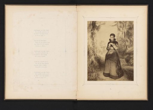 Photographic reproduction of a drawing of a young betrothed woman by Johannes Christiaan d'Arnaud Gerkens