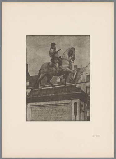 Reproduction of a gum print of the equestrian statue of John William of the Palatinate in Düsseldorf by Erwin Quedenfeldt