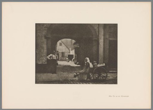 Reproduction of a gum print of a gate in the Kurze Straße in Düsseldorf by Erwin Quedenfeldt