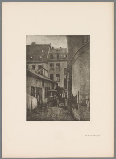 Reproduction of a gum print of an alley in the Ritterstraße in Düsseldorf by Erwin Quedenfeldt
