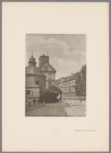 Reproduction of a gum print of the Friedrichsplatz in Düsseldorf by Erwin Quedenfeldt