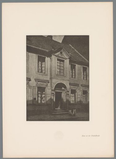Reproduction of a gum print of a house in the Citadellstraße in Düsseldorf by Erwin Quedenfeldt
