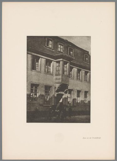 Reproduction of a gum print of a house in the Citadellstraße in Düsseldorf by Erwin Quedenfeldt