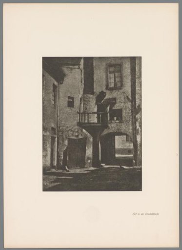 Reproduction of a gum print of the Citadellstraße in Düsseldorf by Erwin Quedenfeldt