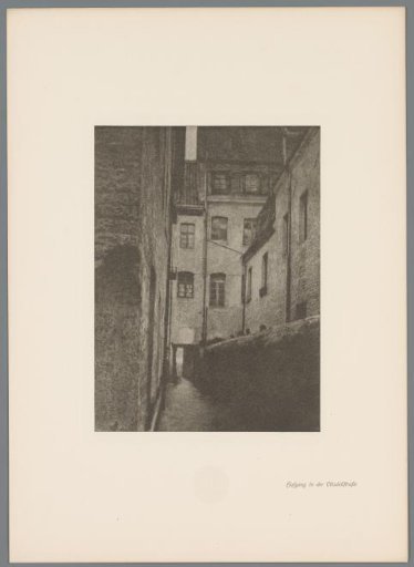 Reproduction of a gum print of an alley near the Citadellstraße in Düsseldorf by Erwin Quedenfeldt