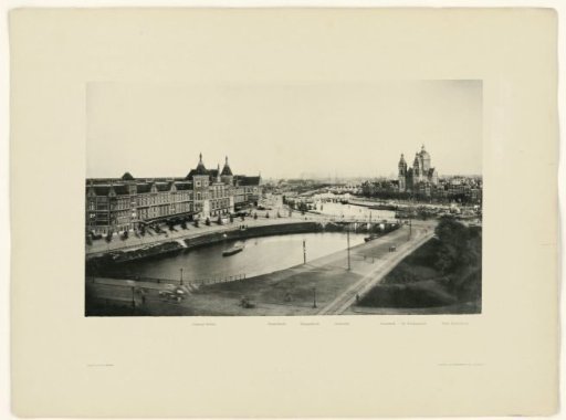 Central Station, Prins Hendrikkade and Sint-Nicolaaskerk, seen from the office building Mercurius on the Prins Hendrikkade, Amsterdam