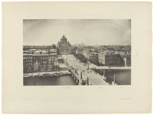 Paleis voor Volksvlijt and Hoge Sluis, seen from the Amstel Hotel, Amsterdam