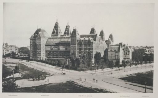 Rijksmuseum, seen from the rear of a building in the P.C. Hooftstraat, Amsterdam