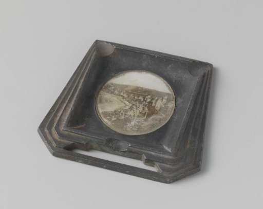 Ashtray with a View of a Coastal Town