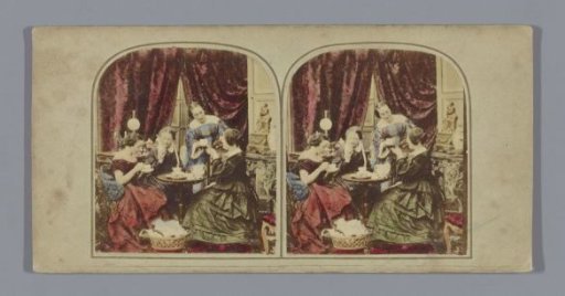 Tea-drinking and talking women