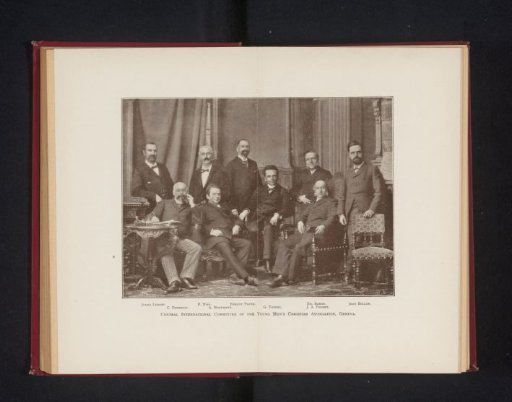 Group portrait of the Central International Committee of the Young Men's Christian Association in Geneva, Switzerland