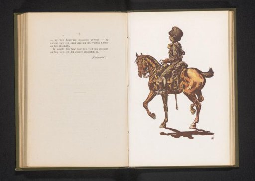 Reproduction of a drawing of a soldier on horseback