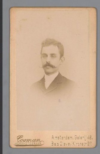 Portrait of an unknown man with a moustache