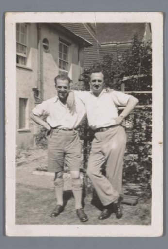 Portrait of Two Unknown Men in a Garden