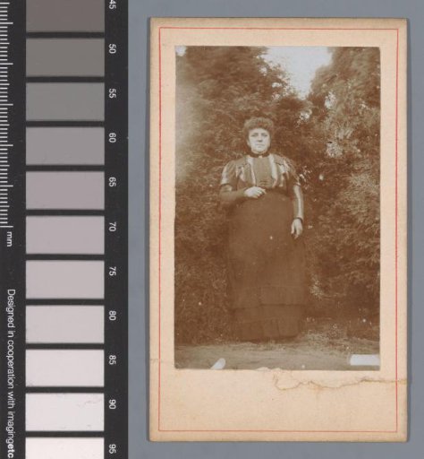 Portrait of an unknown woman in front of trees