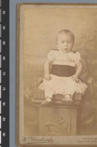 Portrait of an unknown child on a pedestal