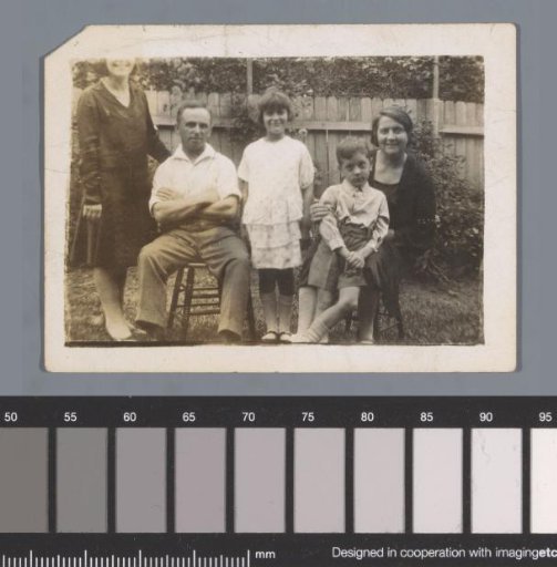 Family portrait in a garden