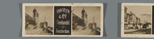 View of the Trinità dei Monti and the Sallustiano Obelisk in Rome, advertisement for Theehandel van Veen & Co.