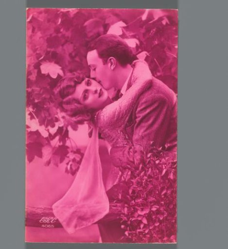 Portrait of an unknown kissing couple