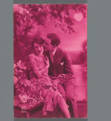 Portrait of an unknown kissing couple