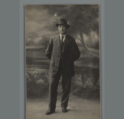 Portrait of an unknown man in a photography studio