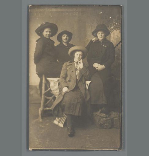 Group portrait of four unknown young women