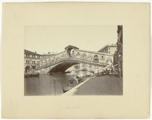 View of the Rialto Bridge over the Grand Canal in Venice, Italy