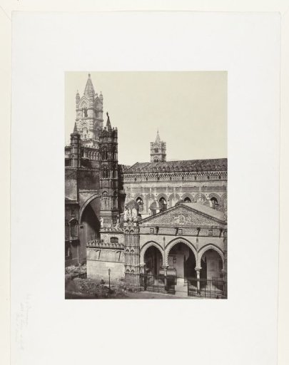 City view with a church, possibly in Italy