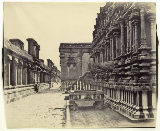 A consecrated cistern and gargoyle at the Subrahmanya Temple in Thanjavur, Tamil Nadu, India