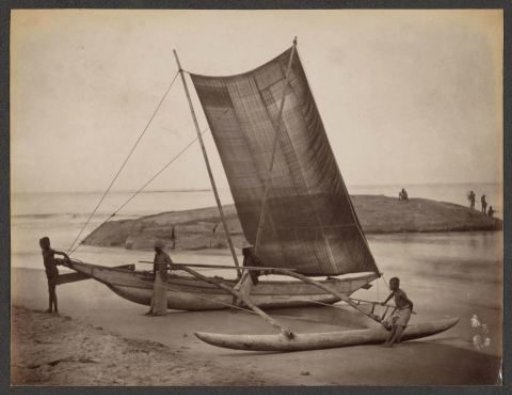 Sailing ship on a beach, Sri Lanka