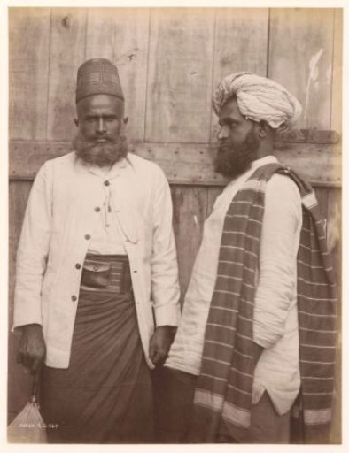 Portrait of two unknown men from the Sri Lankan Moors community