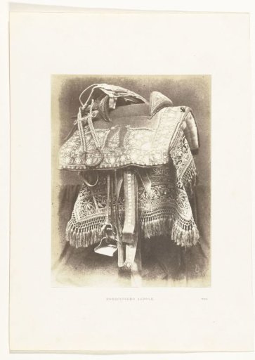 Embroidered saddle from India exhibited at the Great Exhibition of the Works of Industry of All Nations in 1851 in London