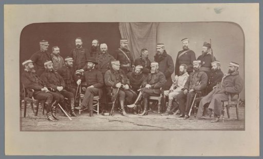 Group Portrait of British Soldiers in Uniform Including Major Pierre Louis Napoleon Cavagnari, Afghanistan