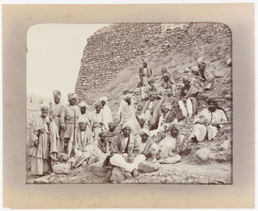 Group Portrait of an Afghan-British Army Unit at the Jamrud Fort During the Second Anglo-Afghan War, Right of the Center Captain Tucker, Peshawar, Khyber Pakhtunkhwa, Pakistan