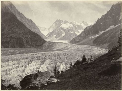 View over the Mer de Glace near Chamonix in Switzerland