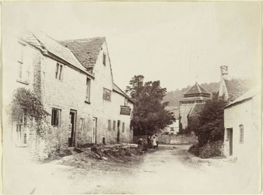 Street View with St. Bridget's Church in Skenfrith, Wales
