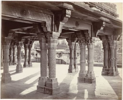 Carved pillars of the Panch Mahal at Fatehpur Sikri, Uttar Pradesh, India
