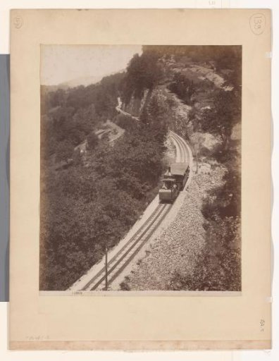 View of a cog railway between Rigi Kulm and Vitznau, Switzerland