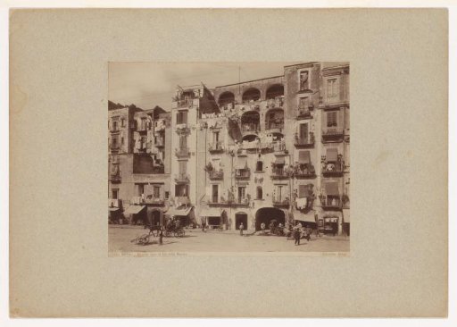 Facades with drying laundry on the Via Nuova Marina in Naples, Italy