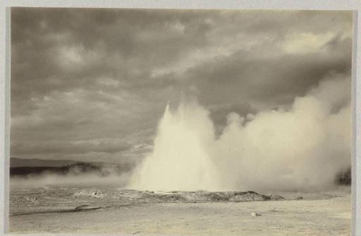 Landscape with a geyser