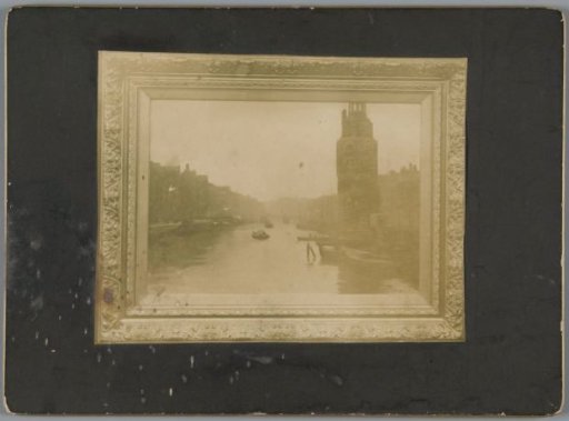 Photographic reproduction of a painting by Willem Witsen depicting the Oudeschans and the Montelbaanstoren