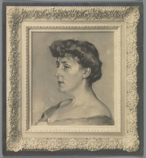 Reproduction after a painting by Willem Witsen of a portrait of a woman