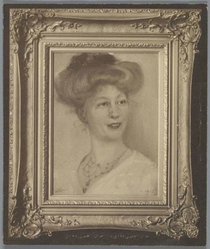 Reproduction after a painting by Willem Witsen of a portrait of a woman