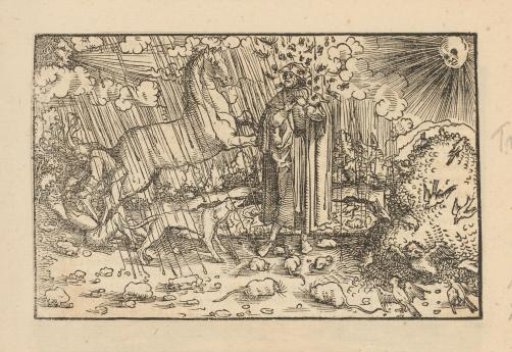 Man tormented by various natural phenomena and animals