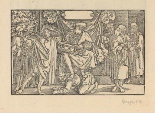 Tyrant on His Throne While a Man Draws a Sword