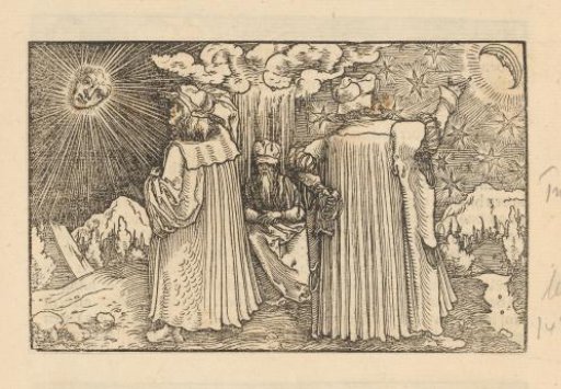 Two Men Studying the Sun and the Moon